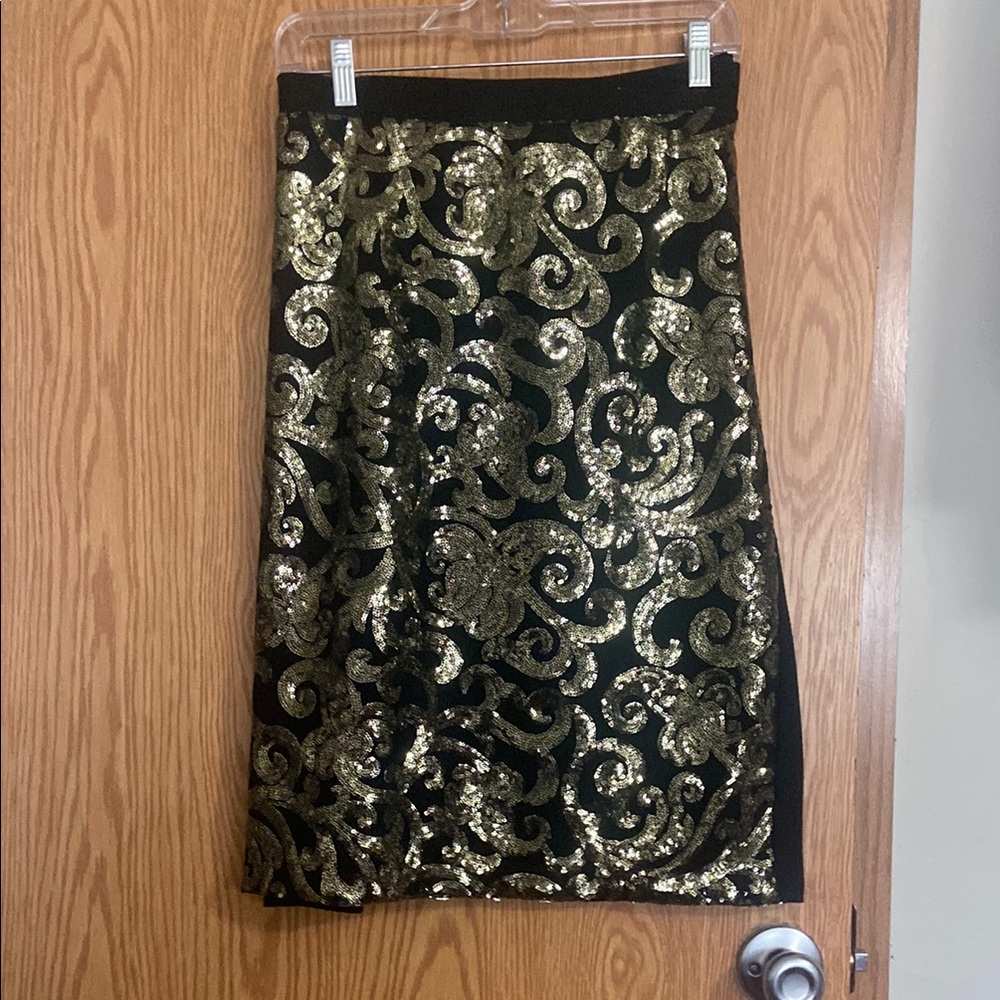 Cato Gold and Silver Embellished Pencil Skirt